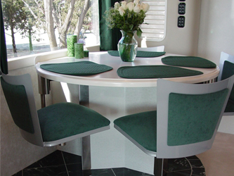 Swing out bar stools by Seating Innovations - Specialty, Recreational Use Application, Dining/Table Room, Modern Style, JC3029 (Johnston Casuals Chair), Satin Nickel Finish, Upholstered Seat Seat, Custom Height Height